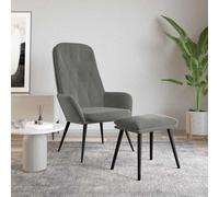 Sillón reclinable con reposapiés, color gris oscuro, tapizado en terciopelo (vidaXL)