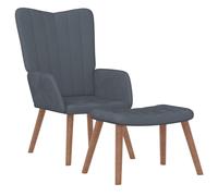 vidaXL Sillón de relax con taburete terciopelo gris oscuro
