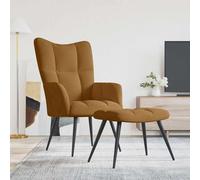 vidaXL Sillón de relax con taburete terciopelo marrón