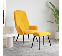vidaXL Sillón de relax con taburete terciopelo mostaza en color Amarillo/Rosa | cómodas modernas ergonómicas para comedor cocina salón hogar