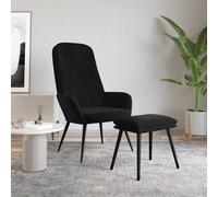 Vidaxl Sillón de Relax con Taburete Terciopelo Gris Claro Black
