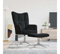 vidaXL Sillón de relax con taburete terciopelo negro