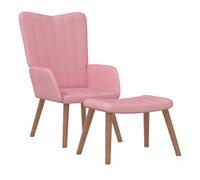 vidaXL Sillón de relax con taburete, terciopelo rosa