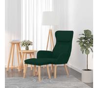 Sillón de Relax Vidaxl con Taburete Terciopelo, Color Gris Claro Dark green