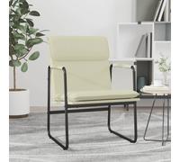 Sillón de estar vidaXL, color crema, 55x64x80 cm, tapizado en cuero sintético
