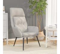 vidaXL Sillón de relax de cuero sintético de ante gris claro
