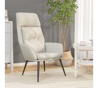vidaXL Sillón de relax, color crema, apariencia de ante