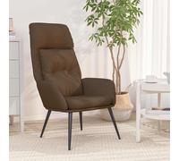 vidaXL Sillón de relax de piel de ante sintética marrón