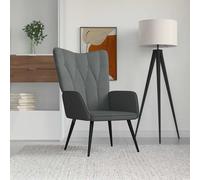 vidaXL Sillón de relax de tela gris oscuro