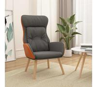 vidaXL Sillón de relax de tela y PVC gris oscuro