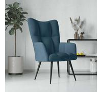 vidaXL Sillón Polks respaldo alto con reposabrazos 96,5x61x70 cm Blue
