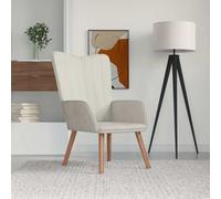 vidaXL Sillón de relax de terciopelo blanco crema