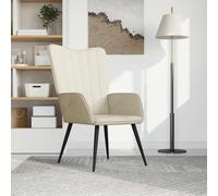 vidaXL Sillón de relax de terciopelo blanco crema