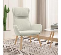 vidaXL Sillón de relax de terciopelo blanco crema