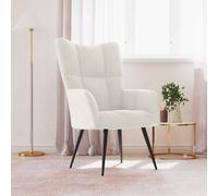 vidaXL Sillón de relax de terciopelo color blanco crema