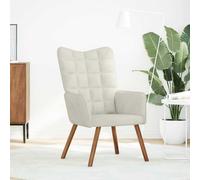Sillón de relax de color crema, tapizado en terciopelo, marca vidaXL