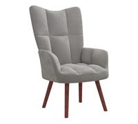 vidaXL Silla de relajación Sillón de terciopelo cómodo Gris claro