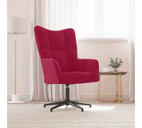 vidaXL Sillón de relax de terciopelo rojo vino tinto