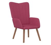 Vidaxl sillón de relax de terciopelo rojo vino tinto