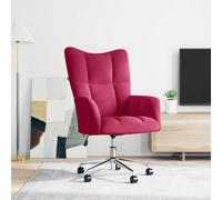 vidaXL Sillón de relax de terciopelo rojo vino tinto