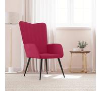 vidaXL Sillón de relax de terciopelo rojo vino tinto