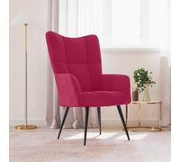 vidaXL Sillón de relax de terciopelo rojo vino tinto