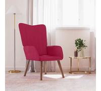 Vidaxl sillón de relax de terciopelo rojo vino tinto