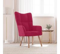 vidaXL Sillón de relax de terciopelo rojo vino tinto