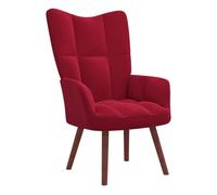 vidaXL Sillón de relax de terciopelo rojo vino tinto