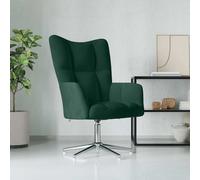 vidaXL Sillón de relax de terciopelo verde oscuro
