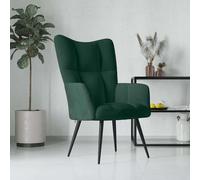 Vidaxl sillón de relax de terciopelo verde oscuro