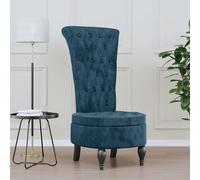 vidaXL Sillón de respaldo alto - Silla tapizada con botones, terciopelo Azul
