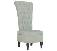 vidaXL Sillón de respaldo alto con botones terciopelo gris claro
