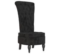 vidaXL Sillón de Respaldo Alto, tapizado con botones y terciopelo, butaca decorativa - Negro