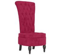 vidaXL Sillón de respaldo alto tapizado con botones para salón y dormitorio, terciopelo rojo tinto