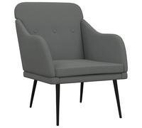 vidaXL Sillón de tela 63x76x80 cm Gris claro, Gris oscuro, Negro Sillon Dormitorio Sillon Comodos Silla Relax Sillón Sofá Dark gray