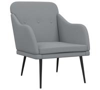 vidaXL Sillón de tela 63x76x80 cm Gris claro, Gris oscuro, Negro Sillon Dormitorio Sillon Comodos Silla Relax Sillón Sofá Light gray