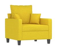 Vidaxl sillón de tela amarillo claro 60 cm