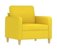 Vidaxl sillón de tela amarillo claro 60 cm
