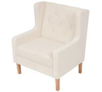 vidaXL Sillón de tela Blanco crema, Gris, Sillon Dormitorio Sillon Comodos Silla Relax Sillón Sofá Cream white