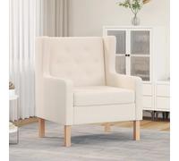 vidaXL Sillón de tela color blanco crema