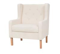 vidaXL Sillón de tela color blanco crema