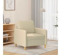 vidaXL Sillón de tela color crema 60 cm