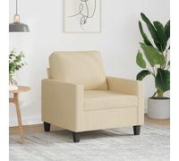 vidaXL Sillón de tela color crema 60 cm