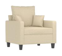 Vidaxl sillón de tela color crema 60 cm