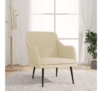 vidaXL Sillón de tela color crema 63x76x80 cm