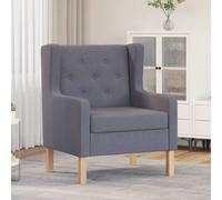 vidaXL Sillón de tela relax para dormitorio, cómodo – Blanco crema, Gris