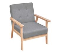 vidaXL Sillón de tela relax cómodo para dormitorio Gris claro