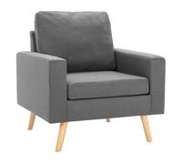 vidaXL Sillón Travis tapizado en tela 80x77x71 cm Gris claro