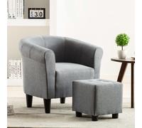 vidaXL Sillón de tela gris claro
